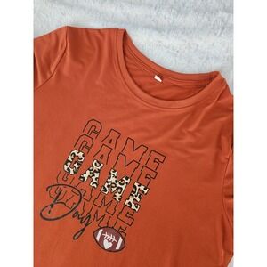 Unbranded Orange Short Sleeve Game Day Tee Womens Plus XXL